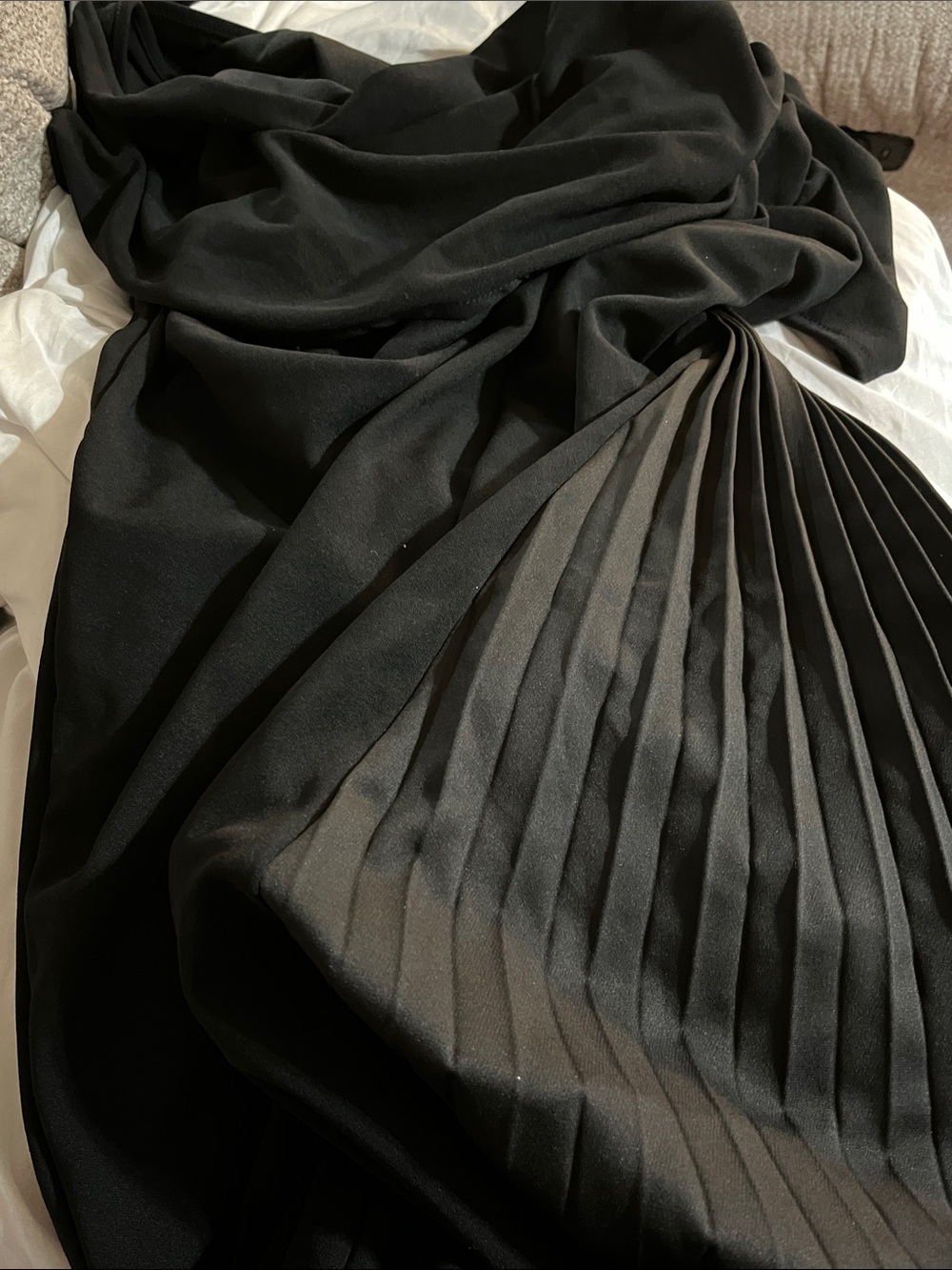 SHEIN Black Maxi Dress with Pleates